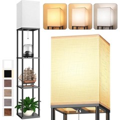 Floor Lamp W/ Shelves LED Bulb 3 CCT Storage Display Living Room Bedroom New