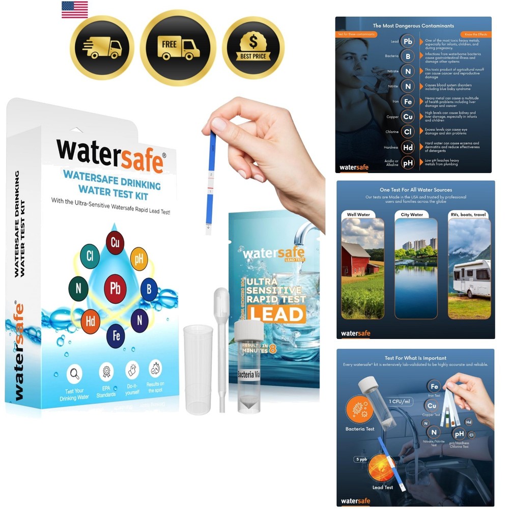 The Water Testing Kit for Drinking Water, Well and Tap Water, Sensitive Lead…
