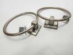 LOT OF 2 Towel Ring Brushed Nickel- Square Style #62070