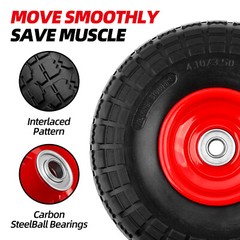 10″ Solid Rubber Tire Wheels Flat Free Tires 4.10/3 Truck Trolley