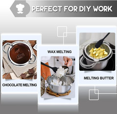 Double Boiler Pot Set 600ml Chocolate Melting Pot 304 Stainless Steel