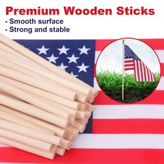 50 Pcs Small American Flags with Wooden Sticks 4×6″ Handheld United States Flag