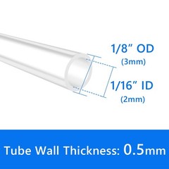 9.84ft Food Grade High Temp Silicone Tubing Hose 1/16 In ID x 1/8 In OD Line