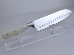 CAROTE 7″ SANTOKU Knife, HIGH-CARBON Steel Blade, Triple-Riveted CREAM Handle