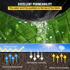 VEVOR 6′ x 300′ Woven Ground Cover Landscape Fabric 3.2-ounce Weed Barrier
