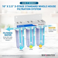 Whole House Water Filter System 2.5″ x 10″ Three Stage Filtration 3/4″ Inlet