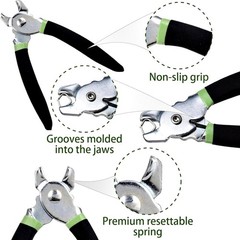 241-Piece Green & Black Flat-Head Hog Ring Pliers Tool Kit