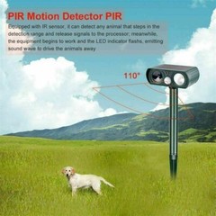 1/2PK Animal Repeller Ultrasonic Solar Power Outdoor Pest Cat Mice Sensor PIR US