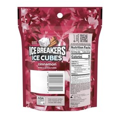 Ice Cubes Cinnamon Sugar Free Chewing Gum Pouch, 8.11 oz 100 Pieces