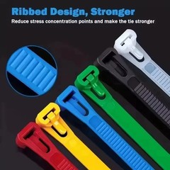 100–500pcs Reusable Cable Ties Nylon Lock Loop Mixed Colors