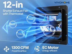 1300 CFM Attic Exhaust Fan w/ Thermostat Humidity Control Remote 110V EC Motor