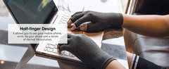 Compression Arthritis Gloves, 2 Pairs Fingerless Hand Support Wrist Brace for