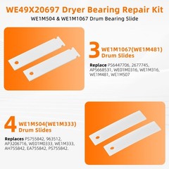 WE49X20697 GE Dryer Bearing Kit Contains WE3M26 WE9M30 WE12M29 WE1M1067 WE1M504