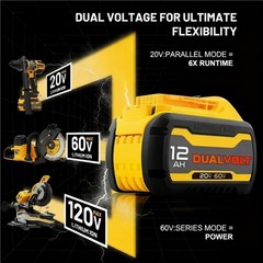 6/5/4/3/2/1Pack 12.0Ah 20V/60V Max Battery Replacement For Dewalt DCB610 DCB609