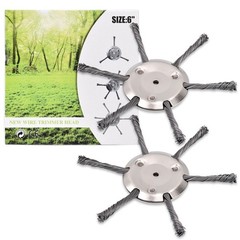 6 8 10 inch Steel Wire Wheel Brush Cutter Weed Eater Trimmer Head w/ Adapter Kit