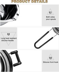 Double Boiler Pot Set, Stainless Steel Melting Pot with Silicone Spatula