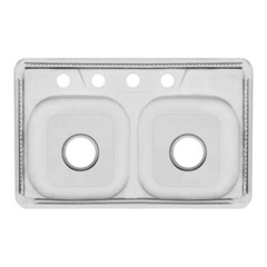 Top Mount Stainless Steel Double Basin Kitchen Sink 33″ x 22″ x 8″ Deep