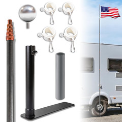Zelvoro Upgraded Telescopic Flagpole Anti-Break Tube Thickened Tire Bracket