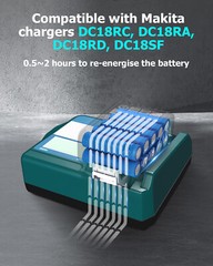 2Pack For Original Makita 18V 6.0Ah 18Volt LXT Lithium Battery BL1860 BL1860B