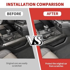 Compatible with Chevrolet Silverado 2022-2024, 2PCS Gear Black Wood Grain