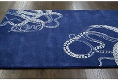 Octopus New Blue Color Tufte Woolen Area Rugs Perfect for Any Room