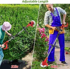 Electric Cordless Grass String Trimmer Lawn Edger Weed Wacker Cutter + 2 Battery
