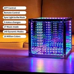 7.88 Inch Infinite Cube Light, Infinity Mirror Cube Led,Infinity Cube Led,Decora