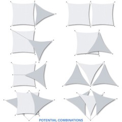 20-29 ft Shade Sail Rectangle Gray Sun Canopy Cover w/ Steel Wire Garden Outdoor