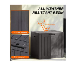 31 Gallon Resin Deck Box,Waterproof UV Resistant Outdoor Storage Box for Garden