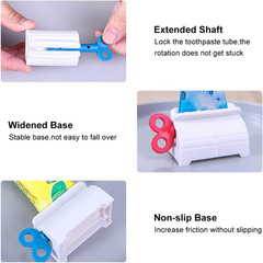 Toothpaste Squeezer Bathroom Tube Easy Stand Dispenser Rolling Holder Seat Lot