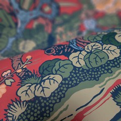 CY1541 red green Dynasty asian oriental scenic floral branch wallpaper rolls 3D