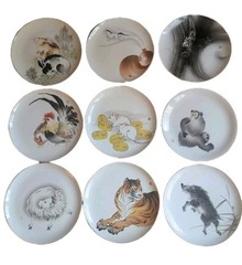 Fukagawa Seiji Japan Zodiac Porcelain Dinner Plates SET 9 Arita Yaki 10.25″