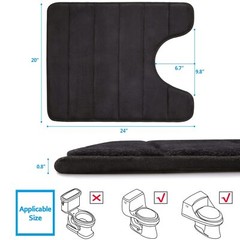 Memory Foam 3PCS Bathroom Rug Absorbent Bath Mat Set Small Large and Contour Rug
