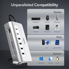 P9 USB C Hub, intpw 9-in-1 USB C Hub Multiport Adapter with 4K HDMI, PD 100W, Ty