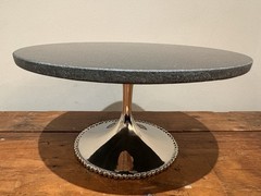 NEW Michael Aram Molten Cake Stand – Black Granite with Nickel Silver Base 11”