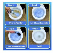 Splash Foam Powder Toilet Bowl Cleaner (4 Treatments In Each bag