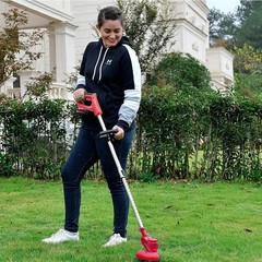21V Electric Cordless Grass Trimmer Strimmer Garden Edger Cutter w/ 2 Battery