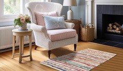 Cotton Chindi Rag Rug – 2 Pack – Boho Farmhouse Rustic Area Accent Throw Rug