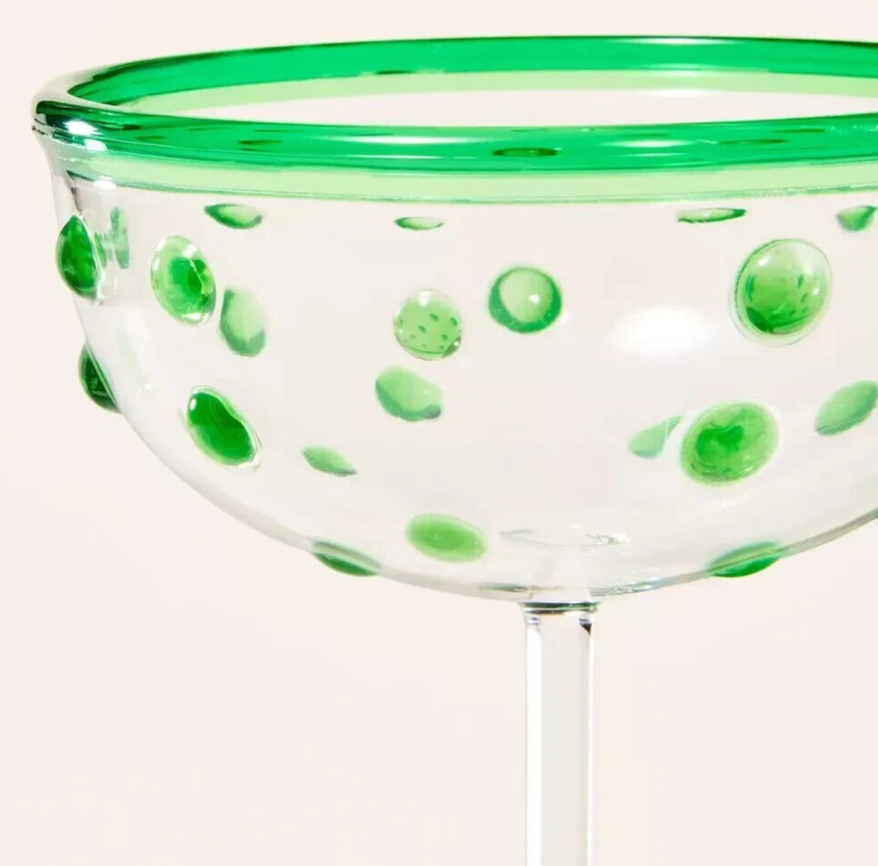 8.11oz 4pc Polka Dot Acrylic Coupe Drinkware Set *NEW* kate spade x target