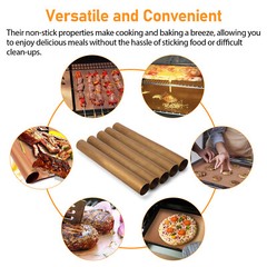 5Pcs BBQ Copper Grill Mats Outdoor Barbecue Cooking Baking Non Stick Reusable
