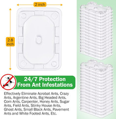 32 Pcs Ant Bait Stations Reusable (Bait NOT Included), Multi Surface Ant Killer
