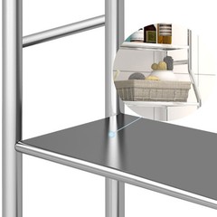 Space-Saving Over Toilet Storage Shelf Bathroom Organizer Rack w Removable Hooks