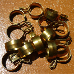 (16) Vintage Brass Finish 5/8″ Clip-On Cafe Curtain Drapery Rings