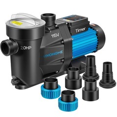 Swimming Pool Pump 1.5/2.0/2.5HP Self Primming w/ Timer for in/Above Ground Pool