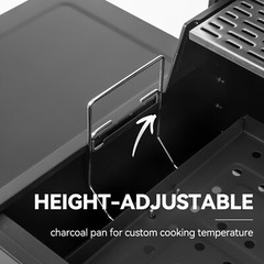 Royal Gourmet 24-Inch Movable Charcoal BBQ Grill with 2 Foldable Side Shelves