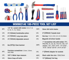 WORKPRO Home Tool Kit 100Piece Kitchen Drawer Household Hand Tool Set with Pouch