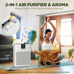 Silent Touch Control HEPA Air Purifier with Essential Oil Diffuser – Large Rooms