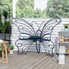 Butterfly Garden Bench Seat Outdoor Yard Path Patio Porch Deck Furniture Navy