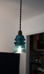 Handmade Vintage Glass Insulator Pendant Light