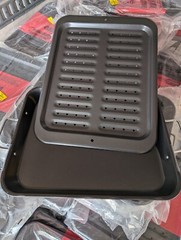2-piece Broiler Pan & Roasting Rack Black 13×17 Inch Grill Roast Broil Bake